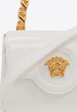 Versace Mini La Medusa Shoulder Bag in Patent Leather White 1003016 1A02212-1W00V