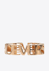 Versace Logo Lettering Brass Ring Gold 1002575 1A00620-3J000