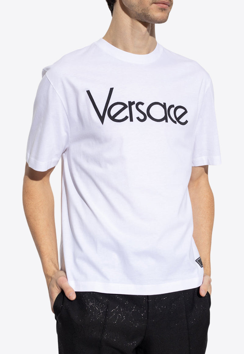 Versace 1978 Logo Print T-shirt White 1012545 1A09028-1W000