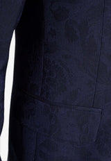 Versace Barocco Jacquard Single-Breasted Blazer Navy 1012498 1A09835-1UI20