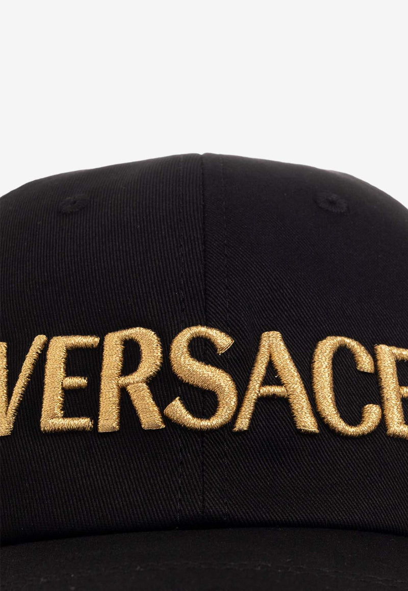 Versace Logo Embroidered Baseball Cap Black 1012693 1A08103-2B150
