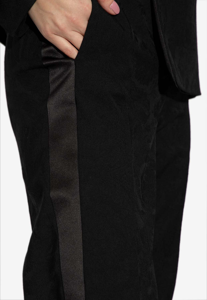 Versace Barocco Jacquard Tuxedo Pants Black 1013159 1A10051-1B000