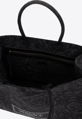 Versace Large Athena Barocco Tote Bag Black 1013152 1A09741-2BM0V