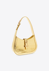 Versace Small Greca Goddess Top Handle Bag in Croc-Embossed Leather Gold 1013167 1A10014-1X00V