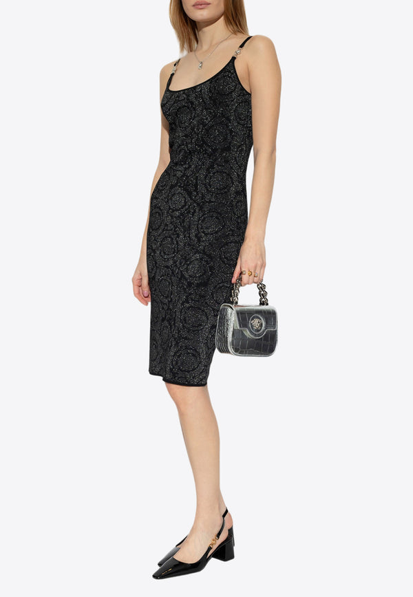 Versace Barocco Lurex Knit Dress Black 1011396 1A10004-1B000