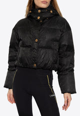 Versace Barocco Cropped Puffer Jacket Black 1013577 1A10114-1B000