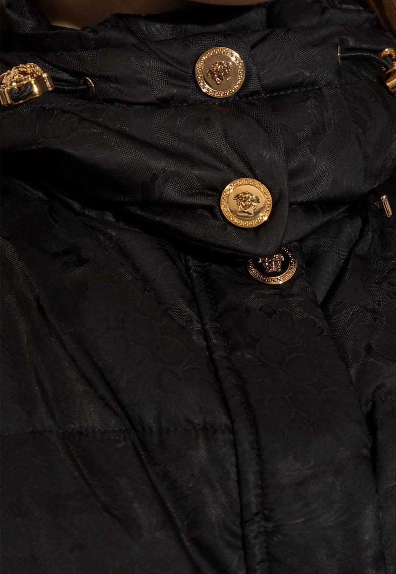 Versace Barocco Cropped Puffer Jacket Black 1013577 1A10114-1B000