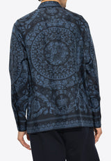 Versace Barocco Print Silk Shirt Navy 1012141 1A09783-5U960