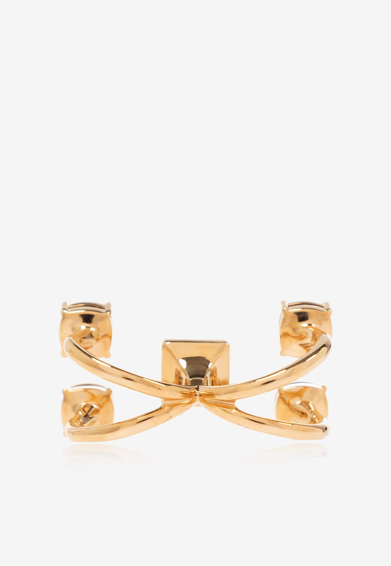 Versace Medusa Square Cuff Ring Gold 1013665 1A00621-4J090