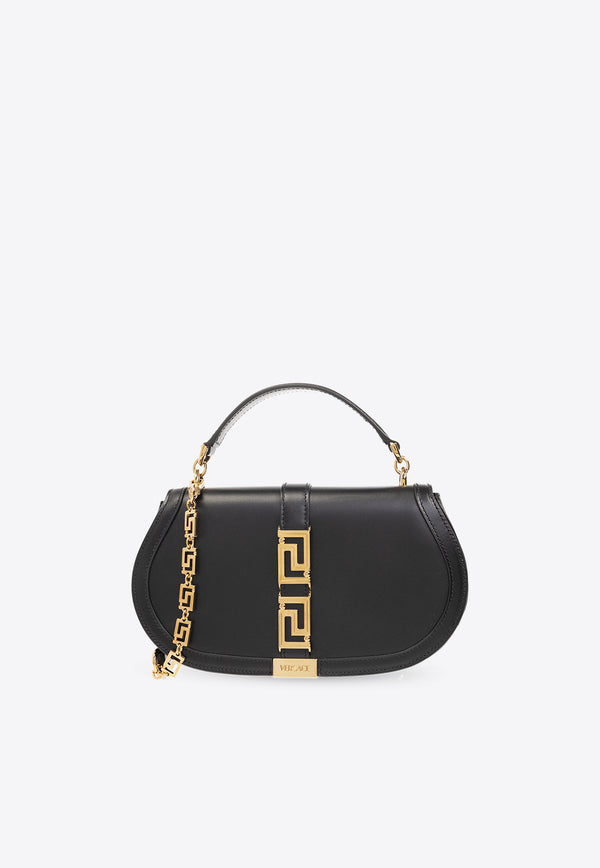 Versace Greca Goddess Leather Crossbody Bag Black 1011178 1A05134-1B00V