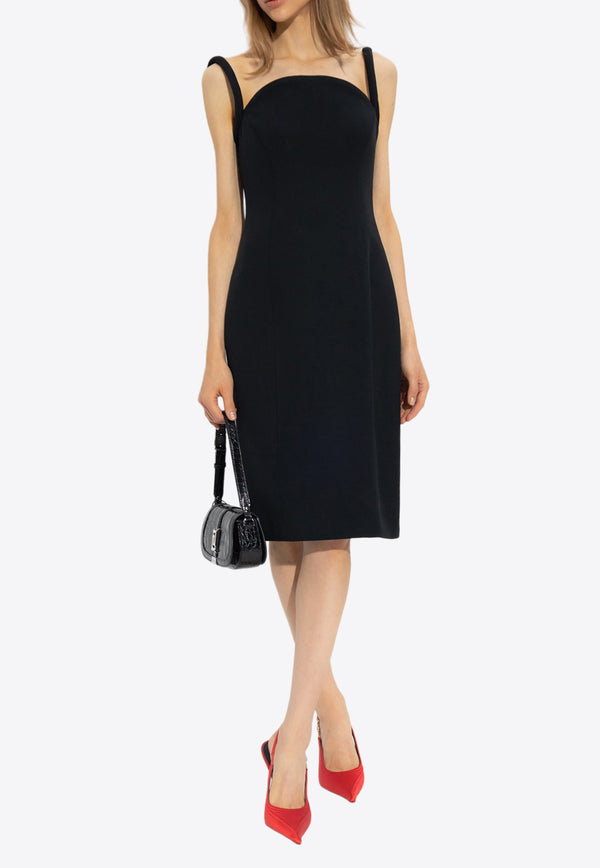 Versace Sleeveless Slip Cady Dress Black 1012446 1A00540-1B000