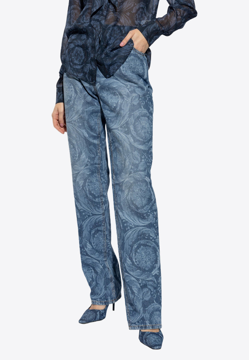 Versace Barocco Straight-Leg Jeans Blue 1011519 1A10029-1D030