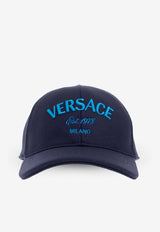 Versace Milano Stamp Wool Baseball Cap Navy 1012693 1A09600-2UO80