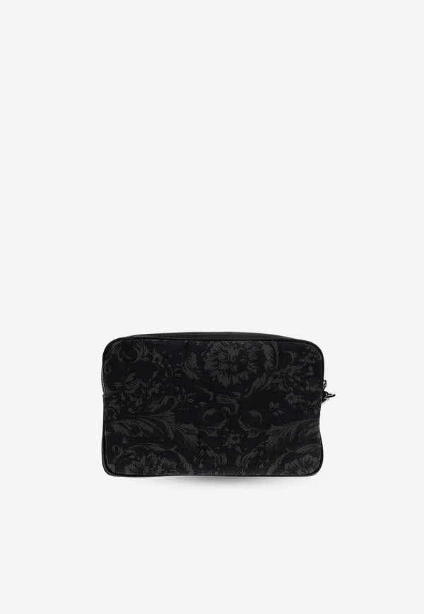 Versace Barocco Jacquard Pouch Bag Black 1012855 1A09321-2BM0E