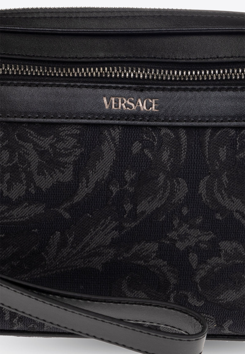 Versace Barocco Jacquard Pouch Bag Black 1012855 1A09321-2BM0E