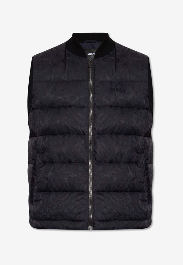 Versace Barocco Pattern Quilted Vest Blue 1013898 1A09788-1UI20