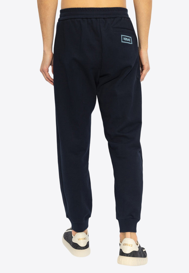 Versace Logo Embroidered Track Pants Blue 1012568 1A09063-1UI20