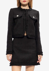 Versace Sequin-Embellished Tweed Jacket Black 1014378 1A09573-1B000