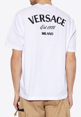 Versace Logo Embroidered Basic T-shirt White 1013302 1A09865-1W010