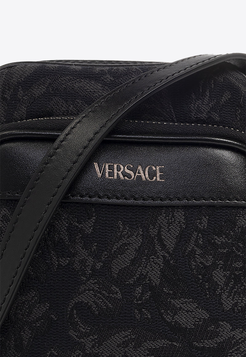 Versace Small Barocco Print Messenger Bag Black 1013531 1A09321-2BM0E