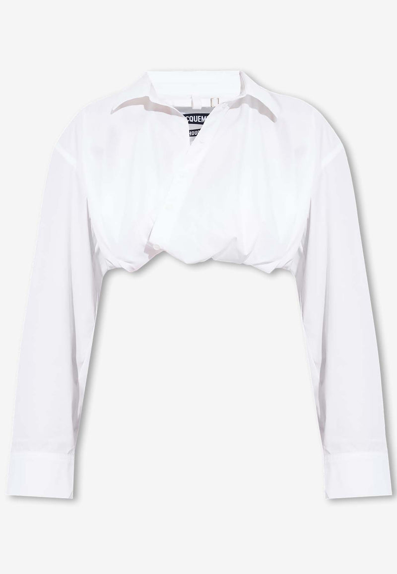 Jacquemus Bahia Courte Cropped Shirt White 233SH042 1454-100