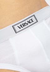 Versace 90s Vintage Logo-Waistband Briefs White 1014036 1A09410-1W000