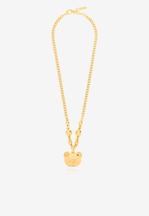 Moschino Teddy Bear Pendant Necklace 24171 A9111 8406-0606 Gold