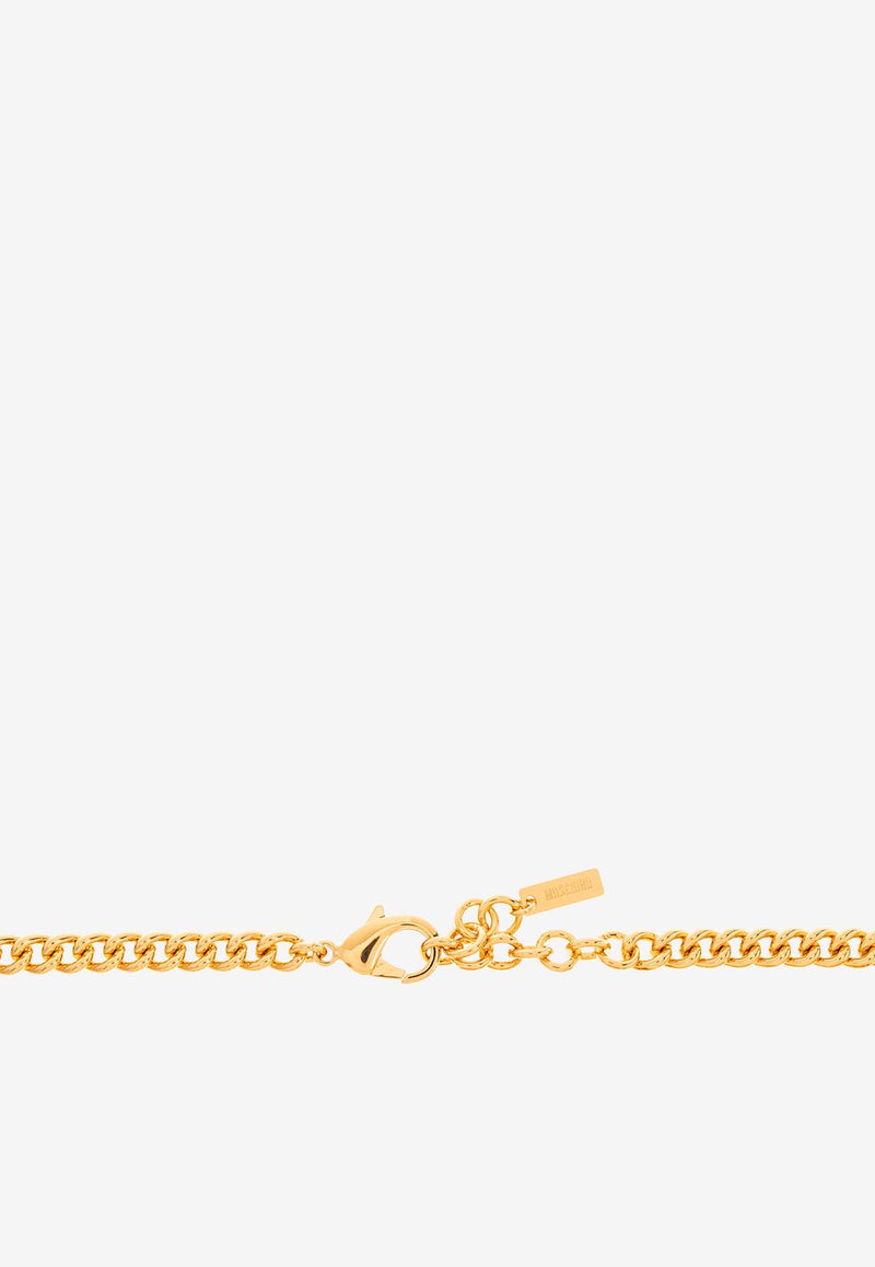 Moschino Teddy Bear Pendant Necklace 24171 A9111 8406-0606 Gold