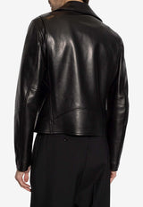Versace Leather Zip-Up Biker Jacket Black 1013570 1A00713-1B000