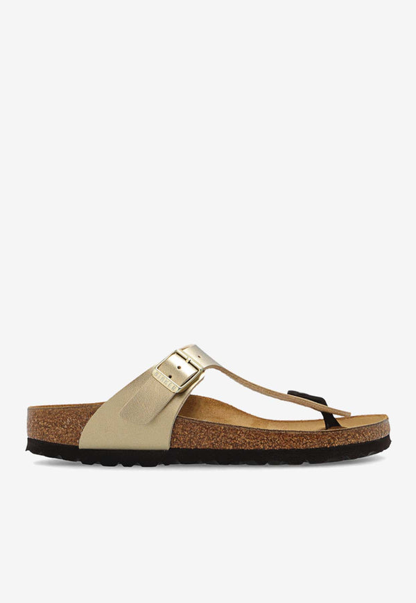 Birkenstock Gizeh Metallic Leather Thong Sandals Gold 1016109 0-GOLD