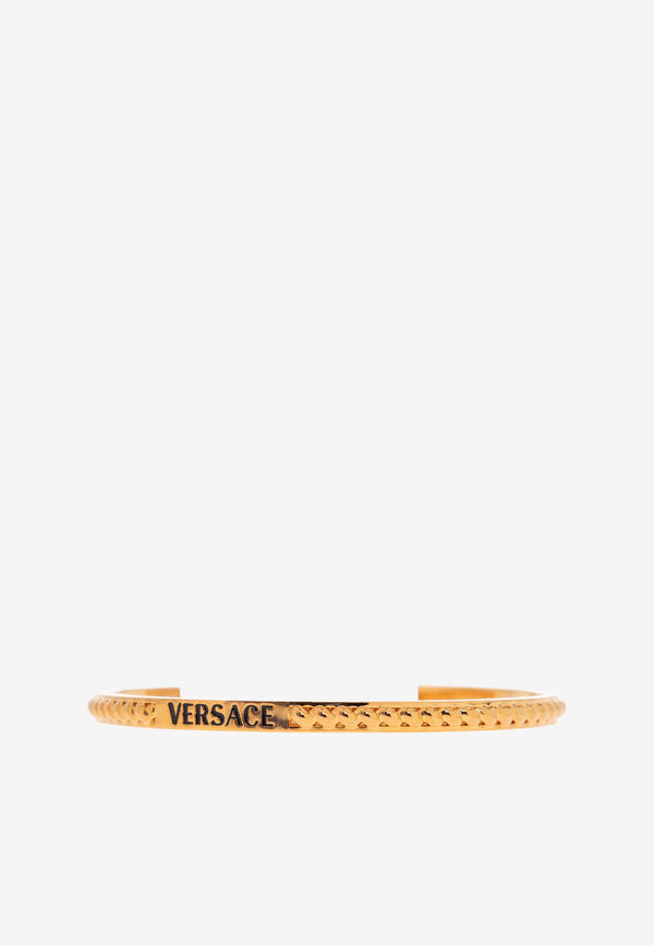 Versace Logo-Engraved Cuff Bracelet Gold 1013673 1A00620-3J000