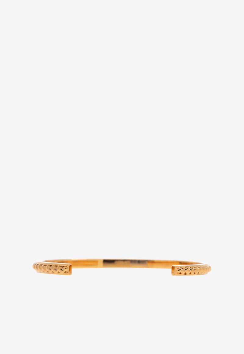 Versace Logo-Engraved Cuff Bracelet Gold 1013673 1A00620-3J000