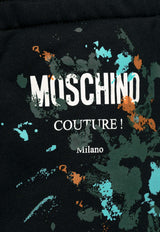 Moschino Painted Logo Print Track Pants 241ZR A0362 2028-1555 Black