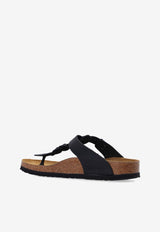 Birkenstock Gizeh Braided Leather Thong Sandals Black 1021360 0-BLACK