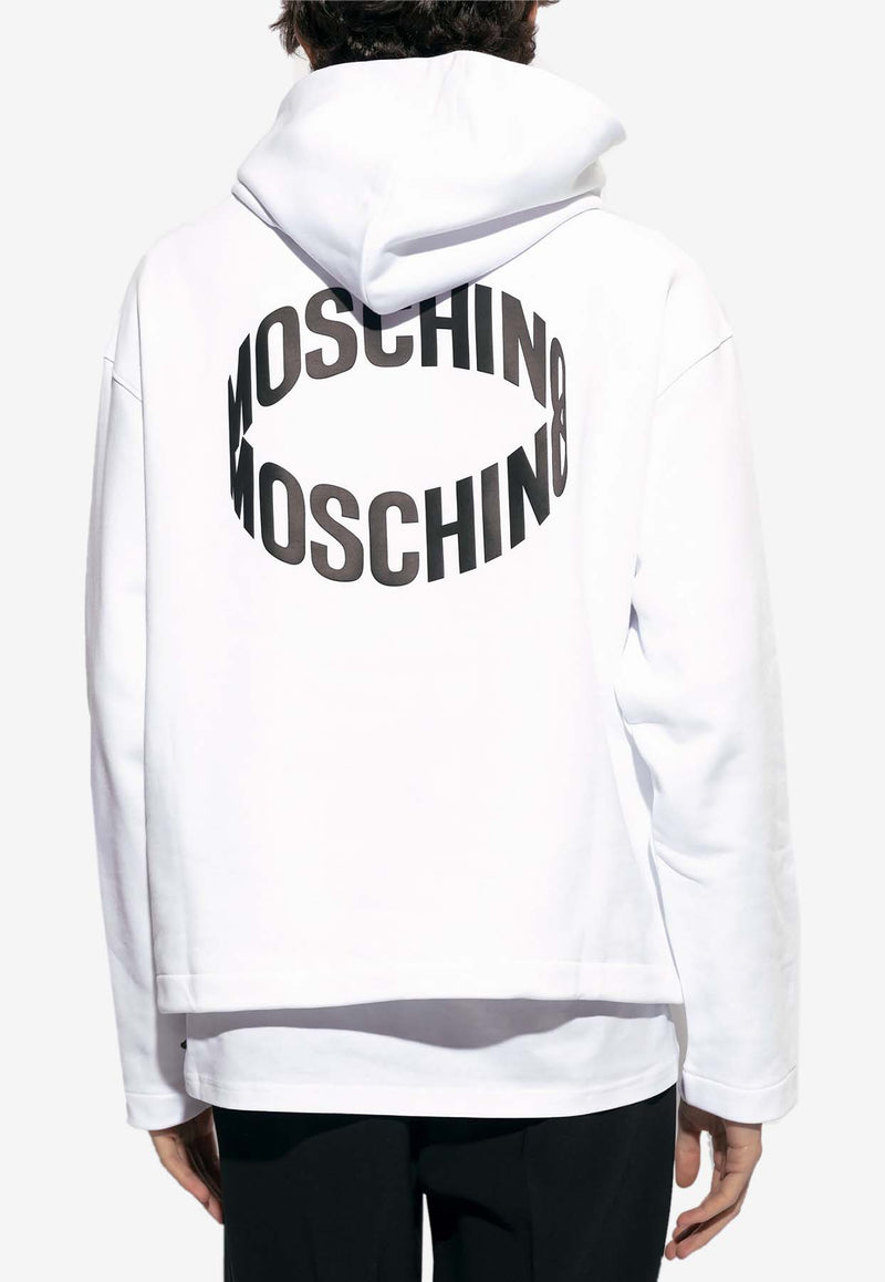 Moschino Logo Print Hooded Sweatshirt 241ZR A1723 2028-1001 White