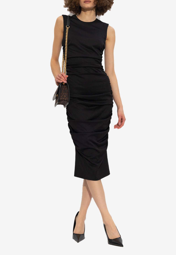 Moschino All-Over Logo Midi Dress 241EM A0411 2742-1555 Black