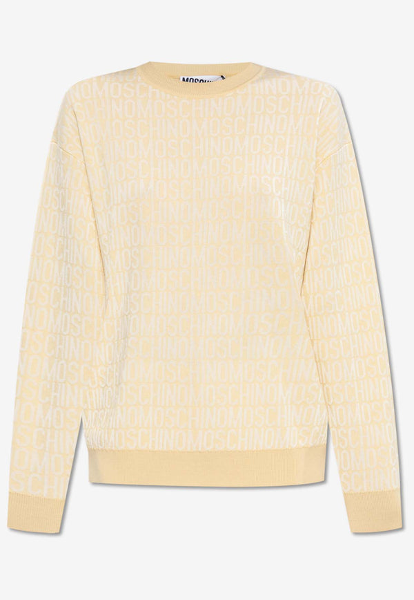 Moschino All-Over Logo Sweater 241EM A0902 2700-1006 Beige