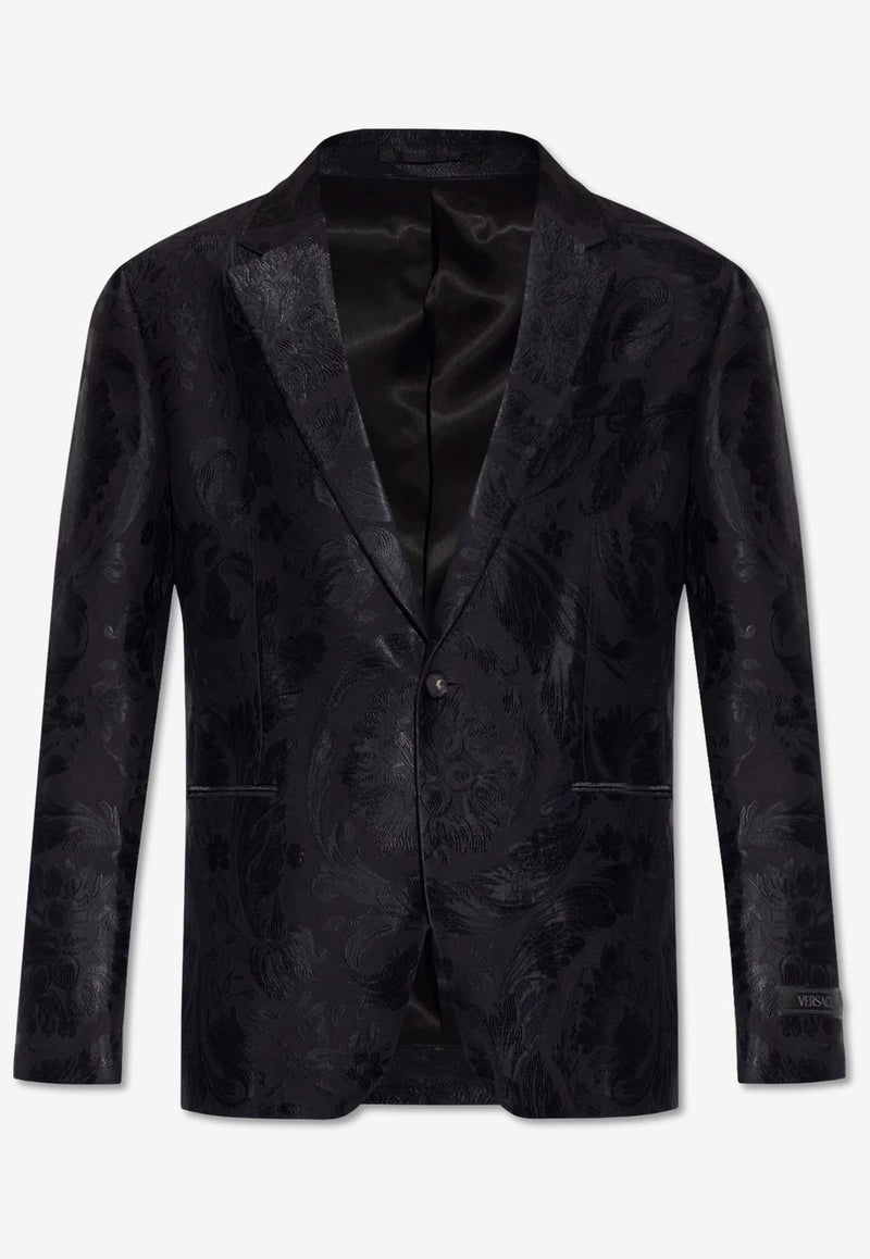 Versace Single-Breasted Barocco Blazer Black 1013884 1A09810-1B000