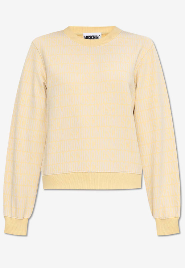 Moschino All-Over Logo Sweatshirt 241EM A1704 2729-1006 Yellow