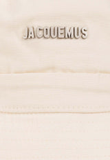 Jacquemus Gadjo Logo Plaque Bucket Hat Cream 223AC001 5001-110