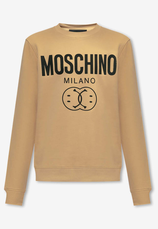 Moschino Logo Crewneck Sweatshirt 241ZR J1719 2028-1148 Beige