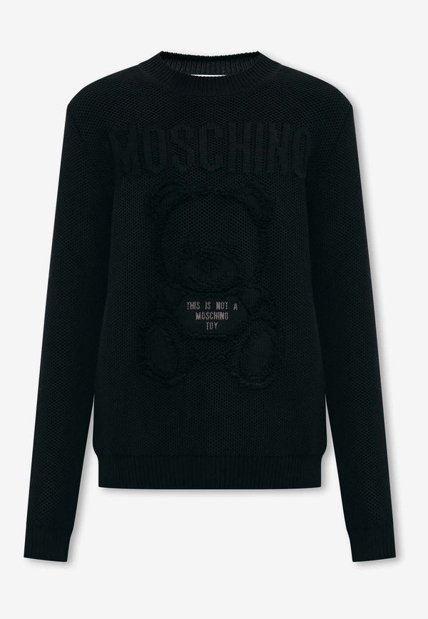 Moschino Intarsia Knit Sweater 241ZR V0926 2003-0555 Black