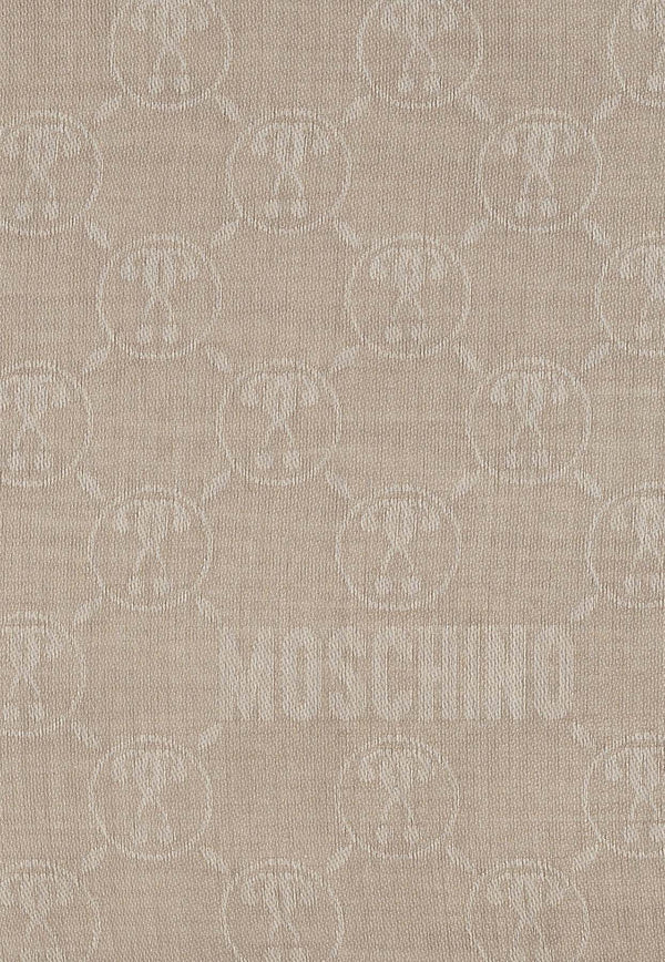 Moschino All-Over Jacquard Logo Scarf 50194 0M5618-002 Beige