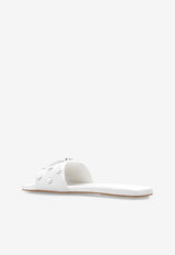 Marc Jacobs The J Marc Pearl Embellished Flat Sandals White 2R3FSA001F02 0-100