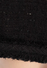 Versace A-line Tweed Mini Skirt Black 1014370 1A09573-1B000