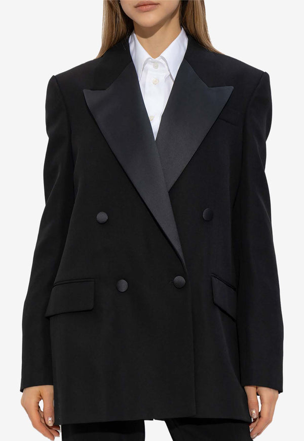 Stella McCartney Double-Breasted Wool Blazer Black 650087 3DU700-1000