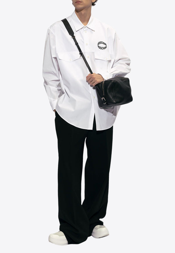 Moschino Logo Long-Sleeved Shirt 241ZR A0227 2035-1001 White