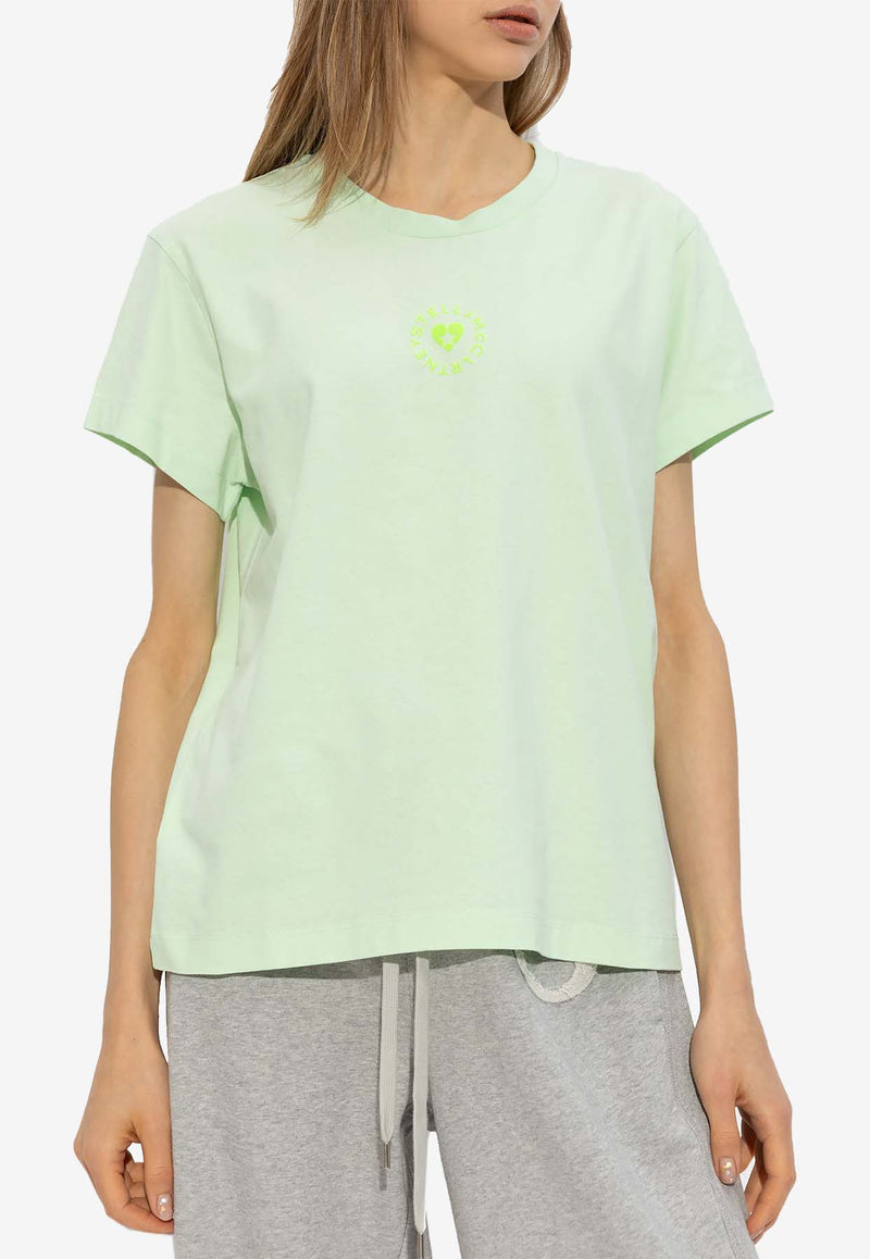 Stella McCartney Mini Heart Logo T-shirt Green 6J0273 3SPY53-3442