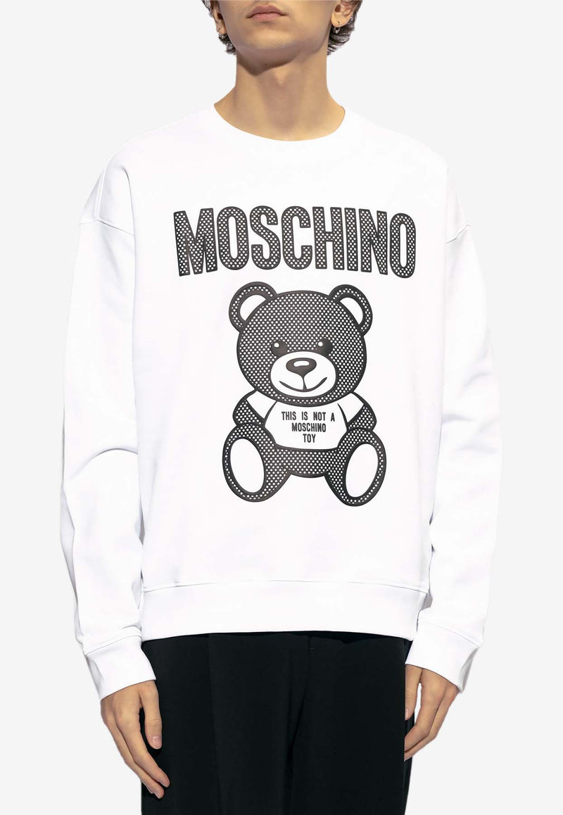 Moschino Logo Crewneck Sweatshirt 241ZR V1726 2028-1001 White