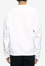 Moschino Logo Crewneck Sweatshirt 241ZR V1726 2028-1001 White